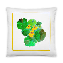 Load image into Gallery viewer, NASTURTIUMS - Yellow and Green Floral Pillow