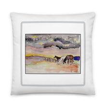 Load image into Gallery viewer, WAITING OUT THE STORM - Three Horses Under Clouds Pillow