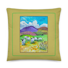 Load image into Gallery viewer, BLUE SKY DAY - Landscape with Sheep Pillow
