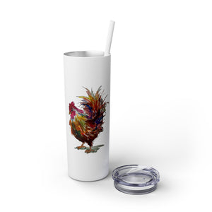 ROOSTER ROYALTY - Skinny Tumbler with Straw