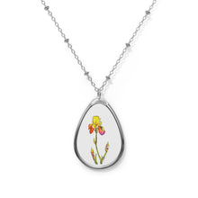 Load image into Gallery viewer, YELLOW IRIS - Oval Necklace - Silver Pendant
