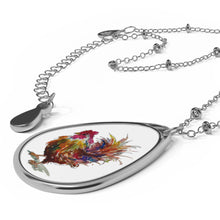 Load image into Gallery viewer, ROOSTER ROYALTY - Oval Necklace - Silver Pendant
