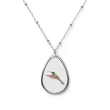 Load image into Gallery viewer, HUMMINGBIRD - Oval Necklace - Silver Pendant
