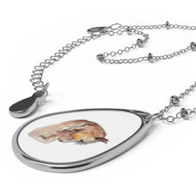 Load image into Gallery viewer, SHY GIRL - Oval Necklace - Silver Pendant
