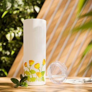 SYMPHONY IN YELLOW - Skinny Tumbler with Straw