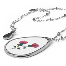 Load image into Gallery viewer, PURPLE THISTLE - Oval Necklace - Silver Pendant
