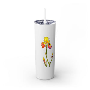YELLOW IRIS - Skinny Tumbler with Straw