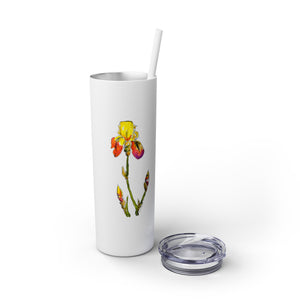 YELLOW IRIS - Skinny Tumbler with Straw