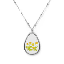 Load image into Gallery viewer, SYMPHONY IN YELLOW - Oval Necklace - Silver Pendant
