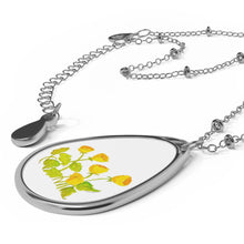 Load image into Gallery viewer, SYMPHONY IN YELLOW - Oval Necklace - Silver Pendant
