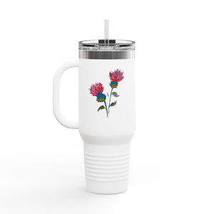 PURPLE THISTLE - Insulated Travel Mug - 40oz