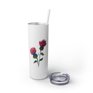 PURPLE THISTLE - Skinny Tumbler with Straw