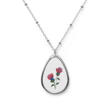 Load image into Gallery viewer, PURPLE THISTLE - Oval Necklace - Silver Pendant
