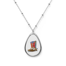 Load image into Gallery viewer, MY BEST BOOTS - Oval Necklace - Silver Pendant

