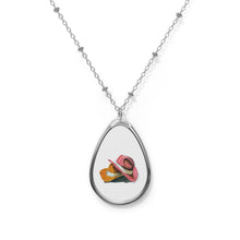 Load image into Gallery viewer, TWO HATS - Oval Necklace - Silver Pendant
