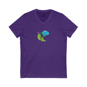 BUTTERFLY BLUES - Women's V-Neck T-Shirt
