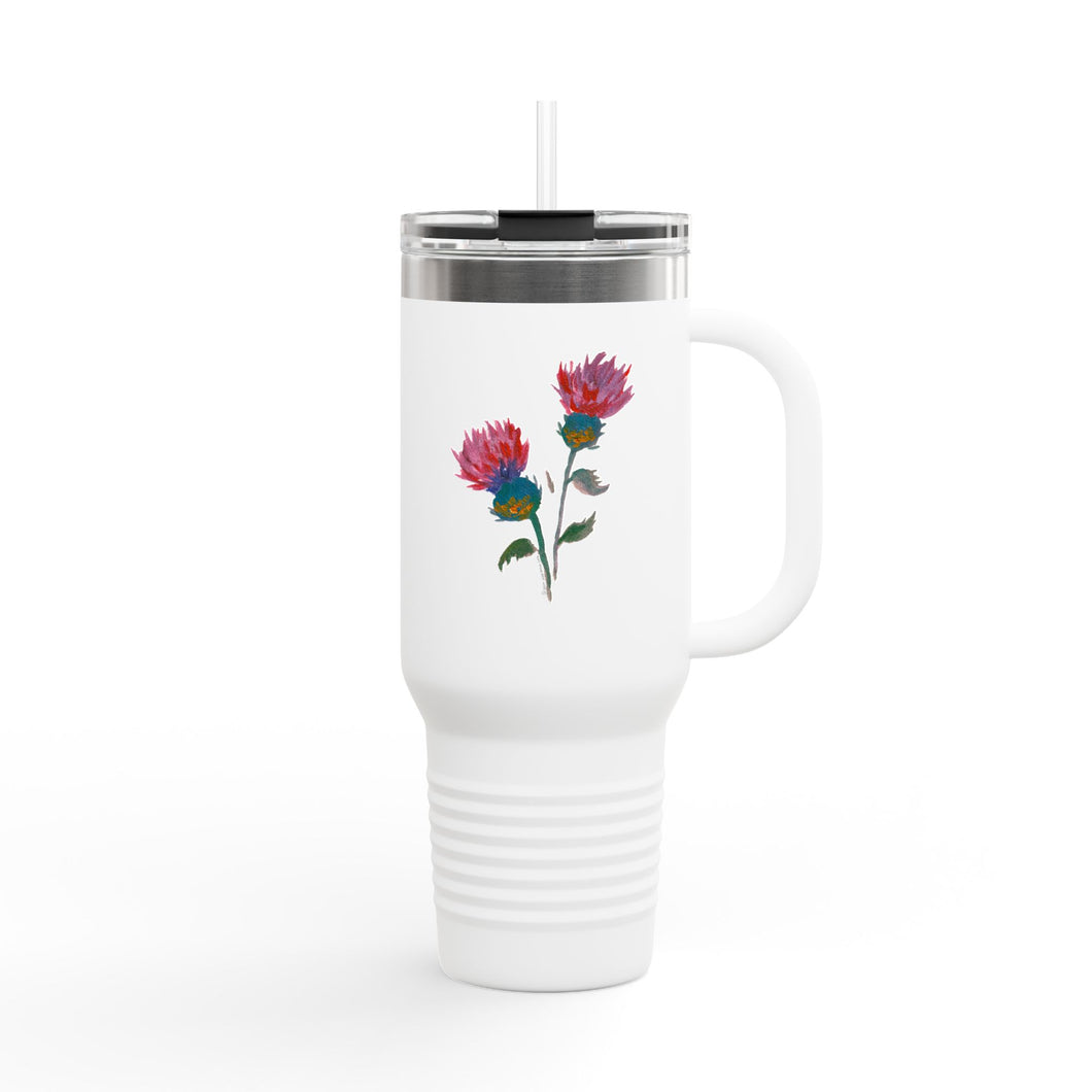 PURPLE THISTLE - Insulated Travel Mug - 40oz