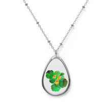 Load image into Gallery viewer, NASTURTIUMS - Oval Necklace - Silver Pendant
