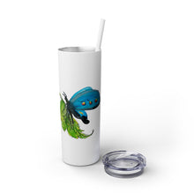 Load image into Gallery viewer, BUTTERFLY BLUES - Skinny Tumbler with Straw
