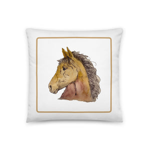 BUCKSKIN BEAUTY - Brown Horse Pillow