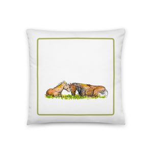 FOAL AND MOTHER - Horses Pillow