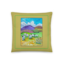 Load image into Gallery viewer, BLUE SKY DAY - Landscape with Sheep Pillow
