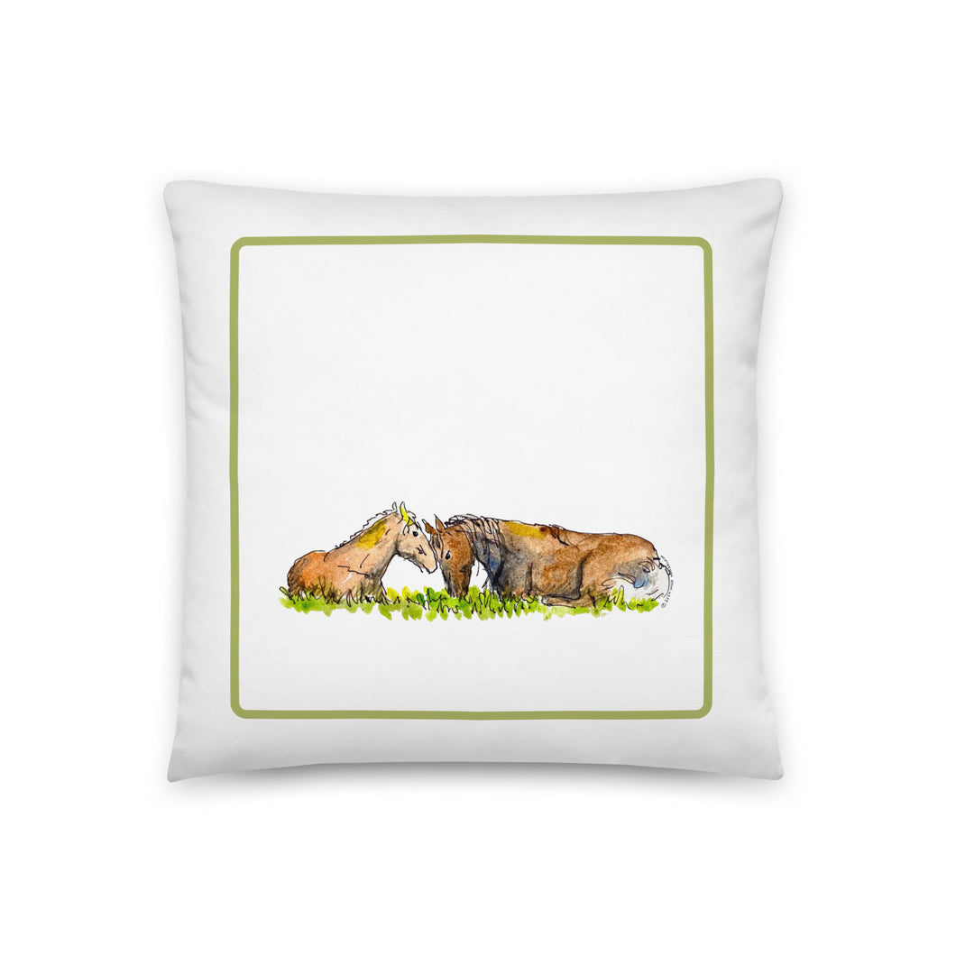 FOAL AND MOTHER - Horses Pillow