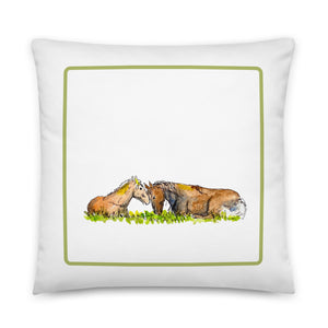 FOAL AND MOTHER - Horses Pillow