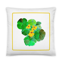 Load image into Gallery viewer, NASTURTIUMS - Yellow and Green Floral Pillow
