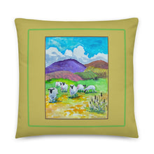 Load image into Gallery viewer, BLUE SKY DAY - Landscape with Sheep Pillow
