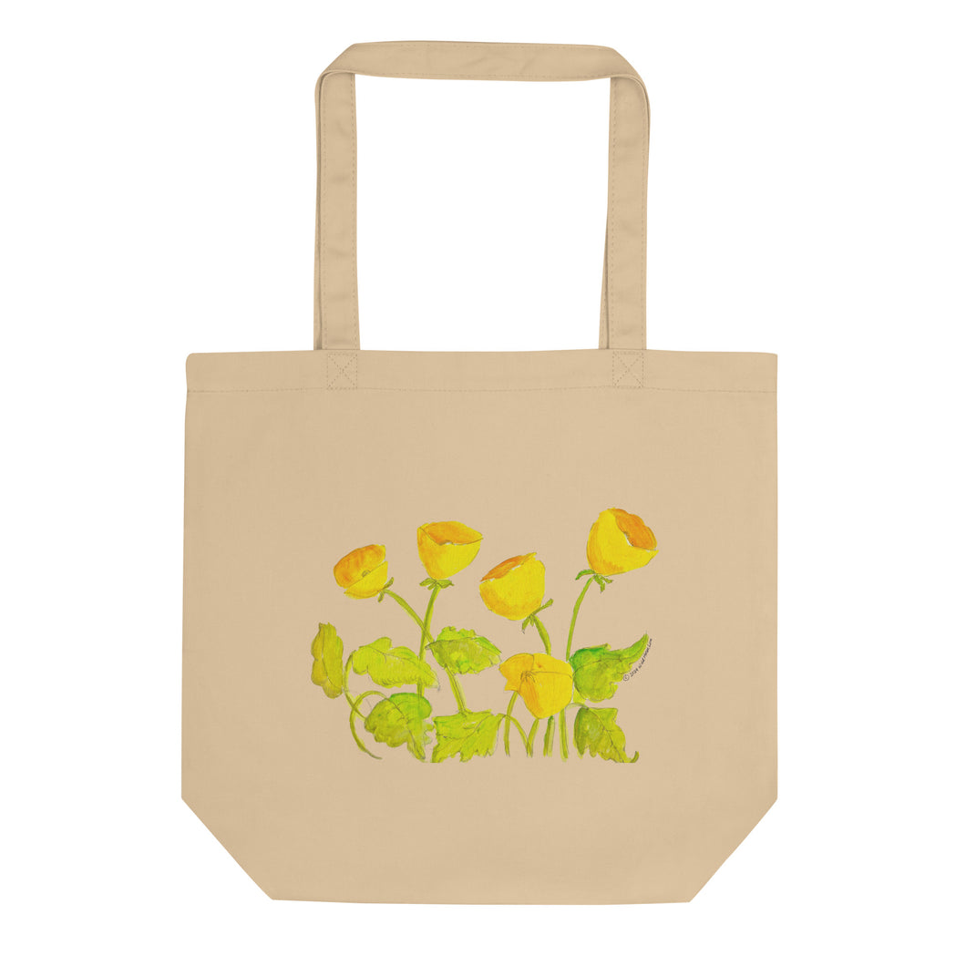 SYMPHONY IN YELLOW - Yellow and Gold Floral Eco Tote Bag