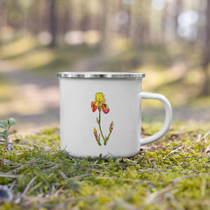 YELLOW IRIS - Floral Iris Enamel Mug