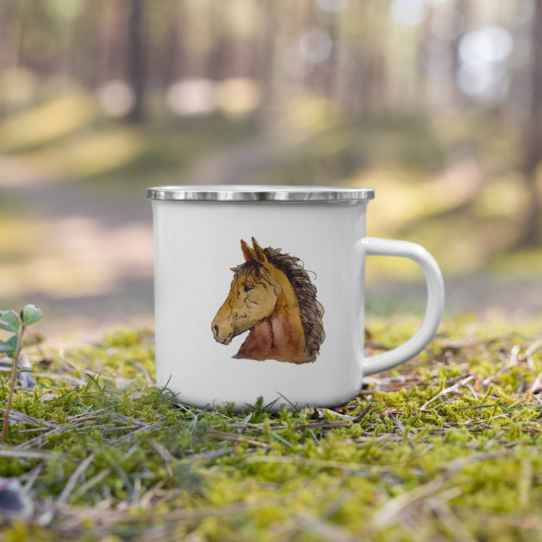 BUCKSKIN BEAUTY - Brown Horse Enamel Mug