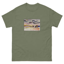 Load image into Gallery viewer, WAITING OUT THE STORM - Men&#39;s Three Horses Under Clouds T-Shirt
