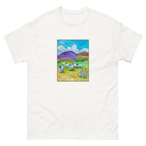 BLUE SKY DAY - Men's Landscape with Sheep T-Shirt