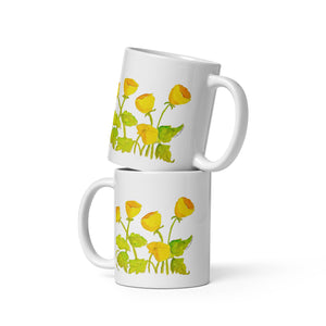 SYMPHONY IN YELLOW - Yellow and Gold Floral Mug