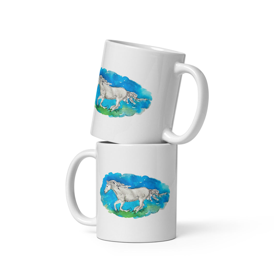 OUT OF THE BLUE - Horse Running Mug