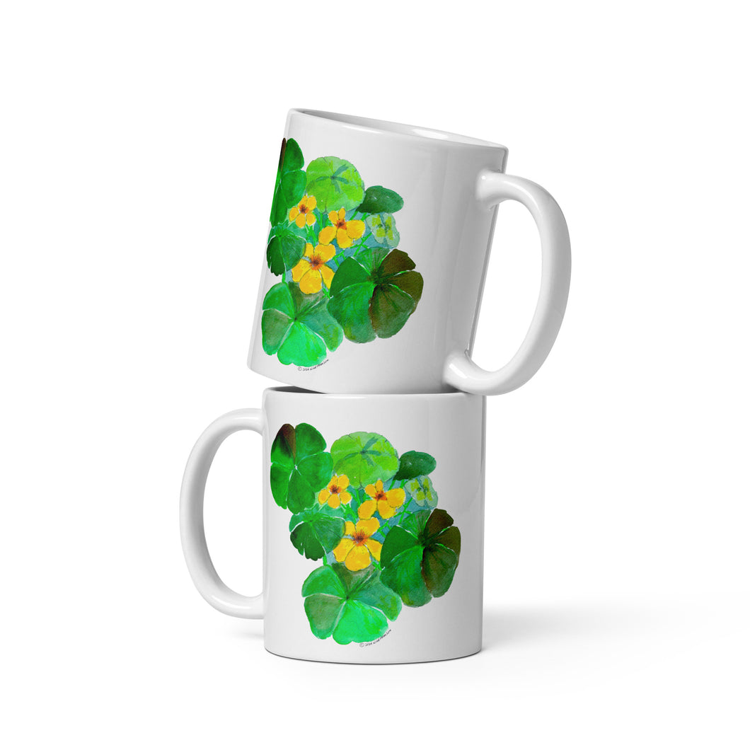 NASTURTIUMS - Yellow and Green Floral Mug