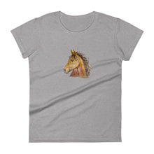 Load image into Gallery viewer, BUCKSKIN BEAUTY - Women&#39;s Brown Horse T-Shirt
