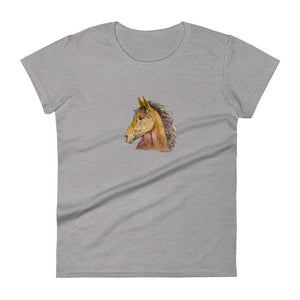 BUCKSKIN BEAUTY - Women's Brown Horse T-Shirt
