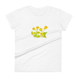 SYMPHONY IN YELLOW - Women's Yellow and Gold Floral T-Shirt