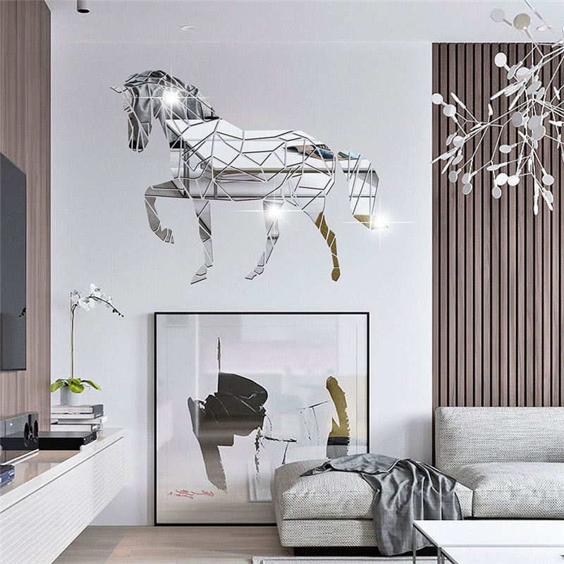 Horse Acrylic Mirror Wall Sticker Wild Horse Love